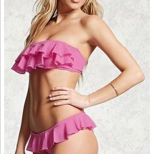 Forever 21 Lavender low rise ruffle bikini